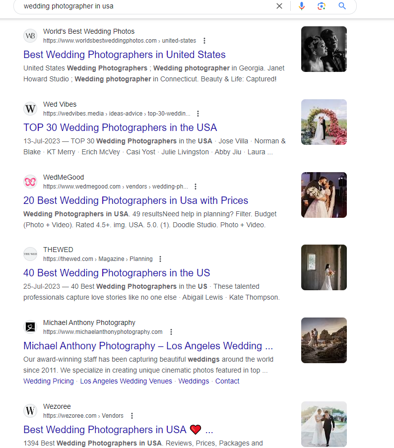 wedding photographer Search Results